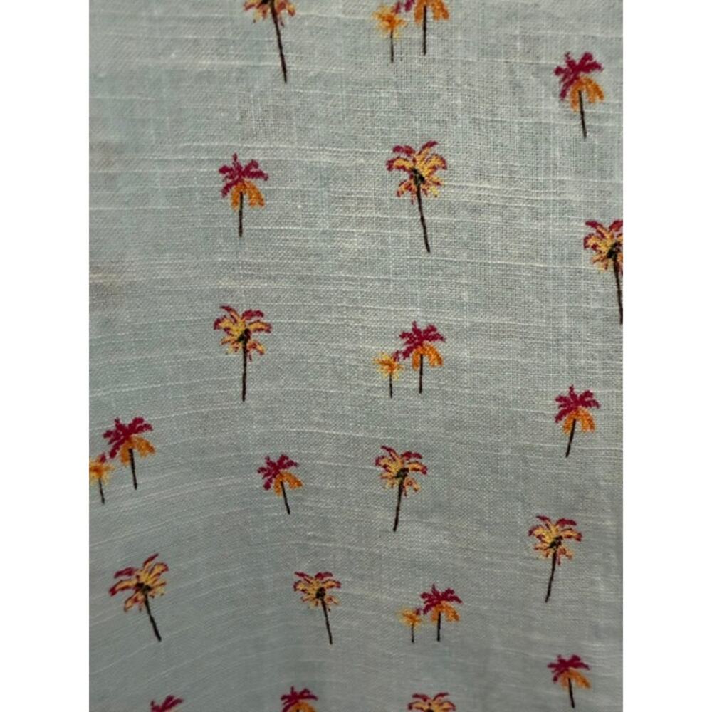 Marine Layer Palm Tree Shirt Men's M/L 100% Cotton Short Sleeve Button Up Aqua - Picture 5 of 10